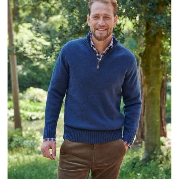 Wool Overs Quarter Zip Sweater M - Picture 1 of 5